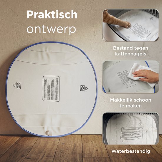 Tapis pour bac à litière TrevoPet® - Imperméable et résistant aux griffures - Tapis d'intérieur pour bac à litière automatique - Tapis de protection - 40 x 37 cm