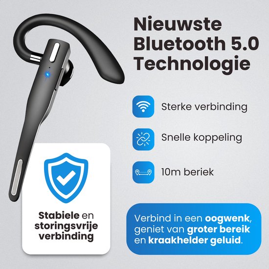 Otiume Casque sans fil avec microphone - Réduction du bruit - Appel mains libres - Fonctionne comme casque Bluetooth pour tout appareil