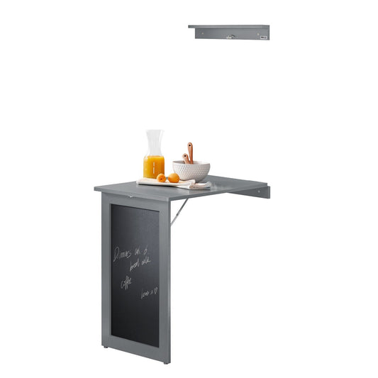 SoBuy FWT20-HG - Table murale pliante - avec tableau - 50 x 175 x 76 cm - Gris