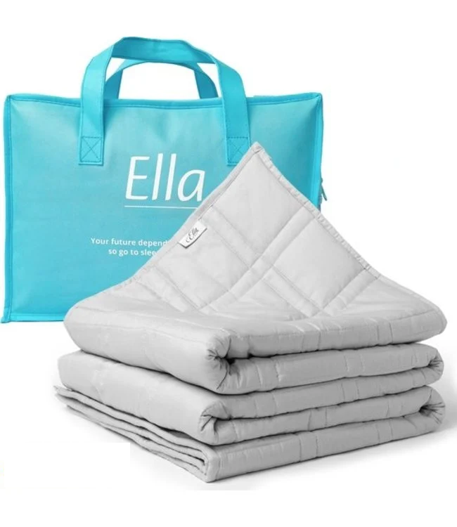 Couverture d'alourdissement Ella - 13kg - 200 x 200cm - Coton OEKO-TEX - Gris clair
