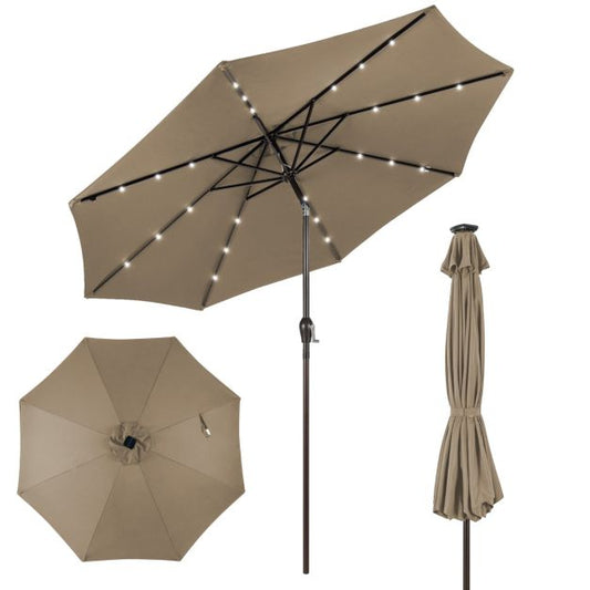 Parasol Coast avec lumières LED - Ø300cm - Marron