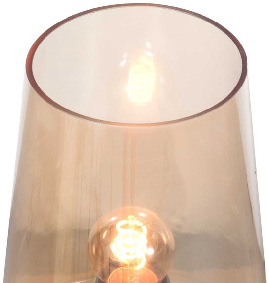 Lampe de table Ancilla 3103ME en laiton, douille E27, allumage/extinction par effleurement - Design classique de Steinhauer - Fabriquée en métal, verre et composants électroniques - Cordon de 180 cm - Pour usage intérieur