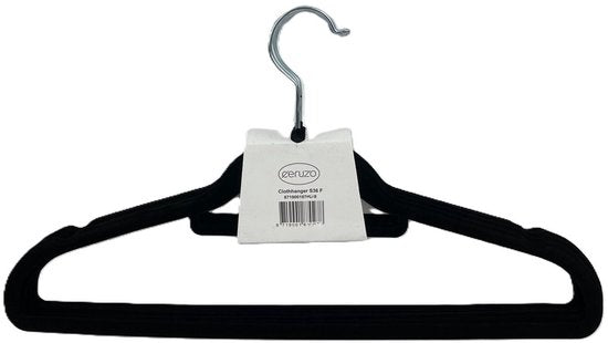 Ceruzo Cintres Noirs - 50 - Antidérapant - Crochet pivotant
