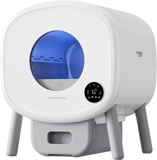 Bac à litière autonettoyant - Bac à litière automatique grande capacité - XXL 95 L - Bac à litière électrique - Avec application, tapis de bac à litière et 3 rouleaux de sacs de ramassage