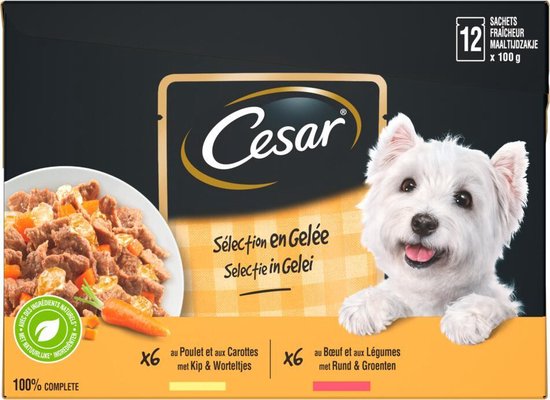 Cesar Meal Pouches Multipack Adult In Jelly - Croquettes pour chien - 4 x 12 pièces