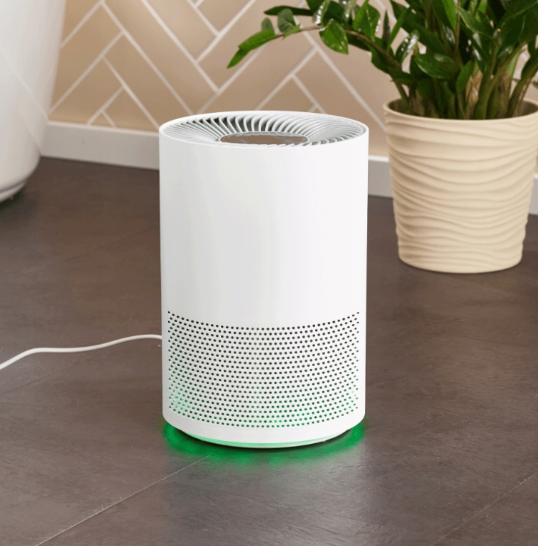 Purificateur d'air StarQ - Indicateur de qualité de l'air - Système de filtration 3 en 1 - Blanc - 22 x 39 cm