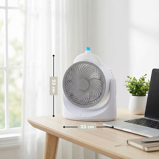 Mini ventilateur de table avec élément de refroidissement - Mini ventilateur réglable à 3 niveaux - Ventilateur USB avec lumière LED - Élément de refroidissement 240 ML - pour table bureau chambre à coucher