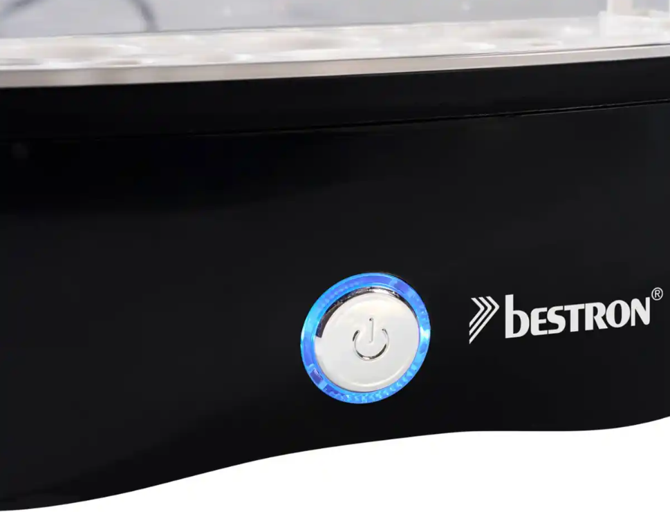 Cuiseur à œufs Bestron AEC1230KL - 3 œufs - 210 W - Gobelet doseur et pic à œufs - Noir