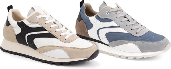 DenBroeck Morris St - Baskets hommes - Chaussures à lacets hommes - Cuir bleu-gris