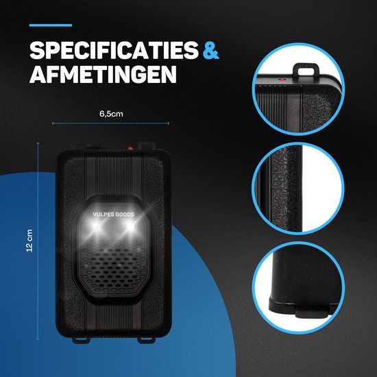 Vulpes Goods® Repellent - Marten Repellent - Pest Repellent - Multifunction Set Indoor & Outdoor - Batteries, 12V & Car Battery - Marters, Mice & Rats - Stone Marten Repellent PRO - Incl. Batteries