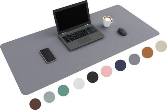 WURK Professional Desk Pad Leatherette - Organiseur de bureau - Inclut un clip pour câble - Gris - 120x60