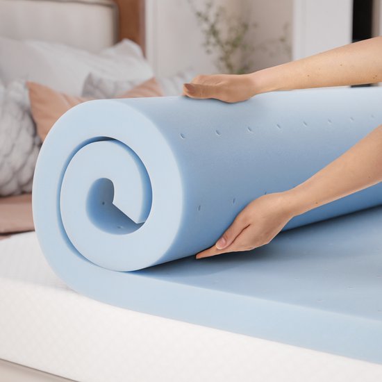 CozySense® Basic Topper 90x200 - Surmatelas - Topdekmatras - Mousse à mémoire de forme au gel - CertiPUR® - Fermeté moyenne - 6 cm