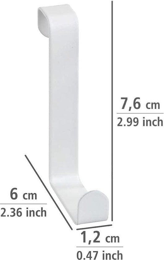 Crochets de porte Wenko pour portes à rebord et portes affleurantes - Blanc - 4 pièces