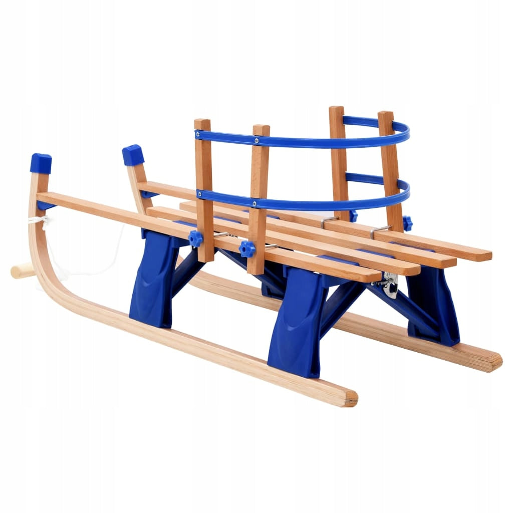 Luge en bois Woltu Traditionnelle - Bleue - Avec dossier