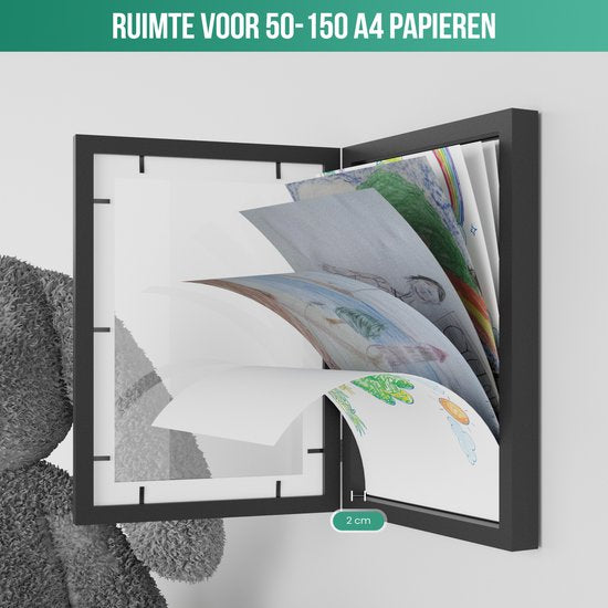 Cadre photo pour enfants Avalo - Cadre photo A4 - Cadre photo pour dessins - Cadre photo pliable A4 - Cadres photo pour enfants