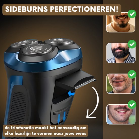 Rasoir 2-en-1 pour homme avec tondeuse S222 - Sansbeauté® - Wet & Dry - Tondeuse de précision - Électrique - Rasoir électrique - Étanche