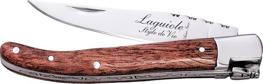 Laguiole Style de Vie Couteau de poche - dans un coffret cadeau - Packa bois rouge