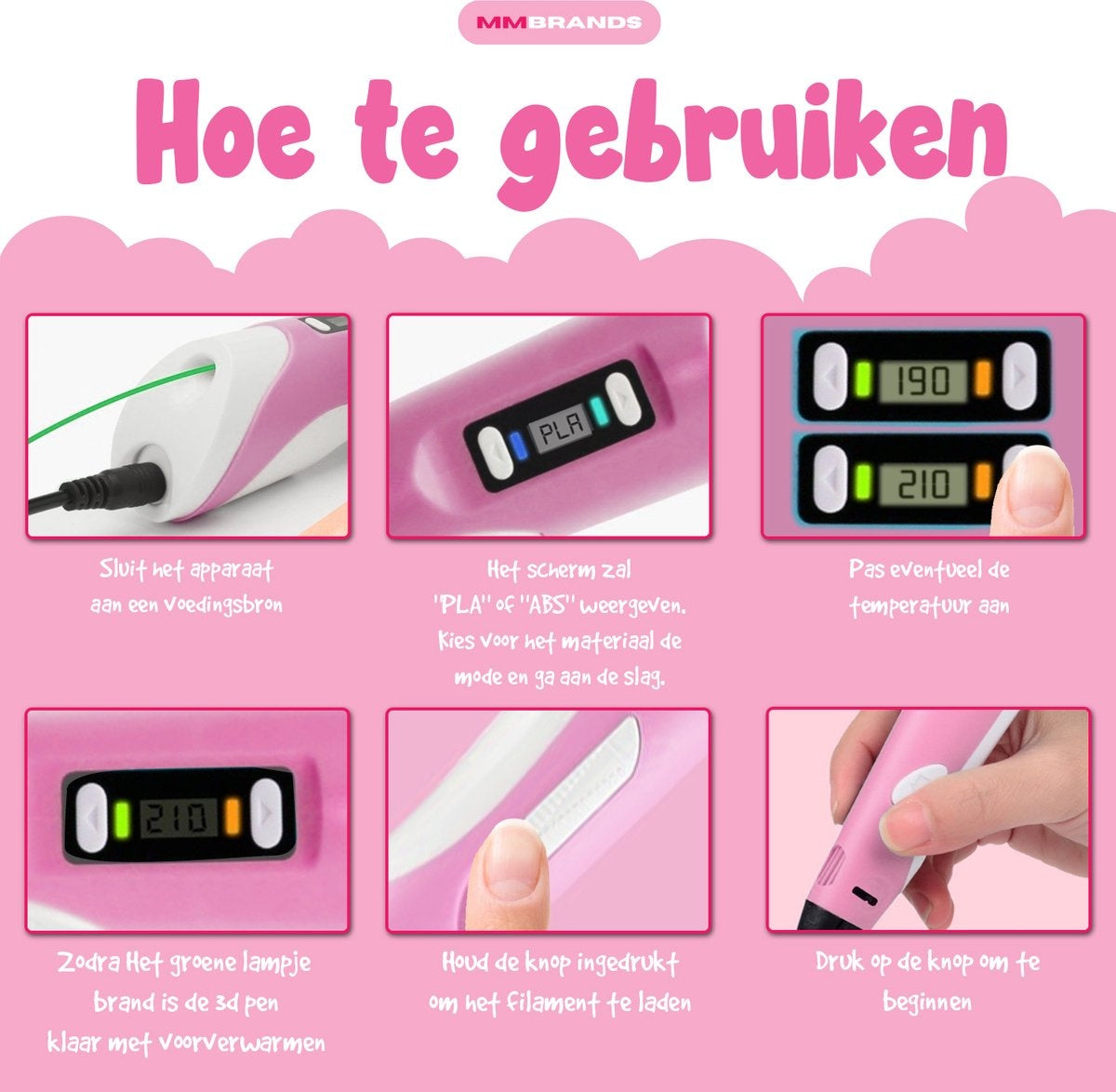 Stylo 3D - MM Brands - Rose