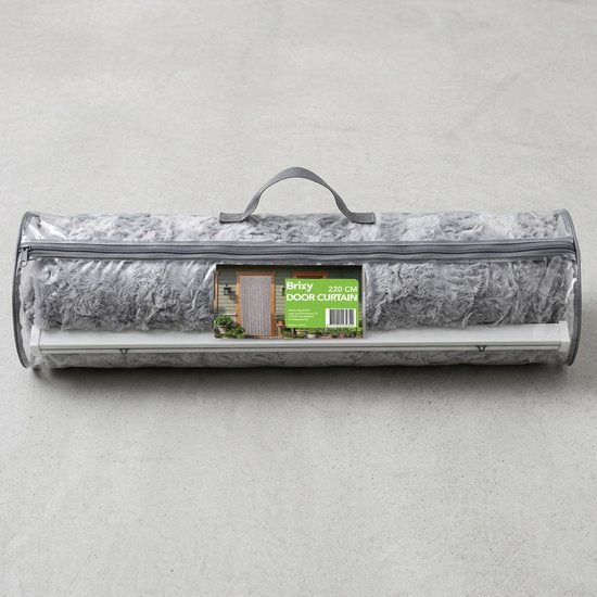 Rideau anti-mouches Brixy - Queue de chat - 90 x 220 cm - Brins de 2 cm d'épaisseur - Gris