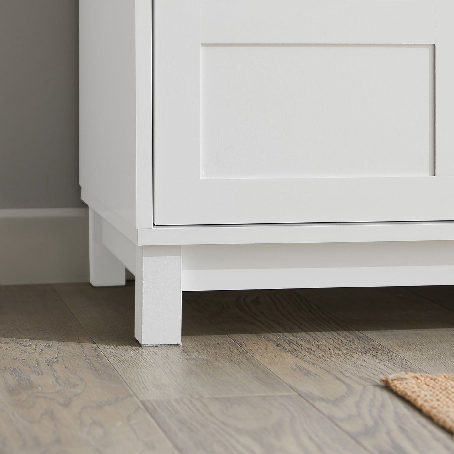 SoBuy FSR86-W Banc de rangement avec coussin d'assise - 114 x 40 x 53 cm - Blanc/gris