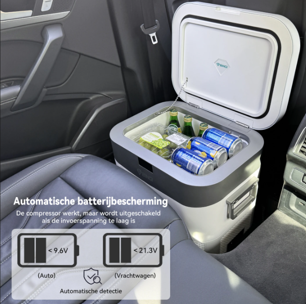 Mini-réfrigérateur de voiture Bingi 22 L - Compresseur - 12 V/24 V/230 V - de -18 °C à 15 °C