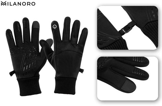 Milanoro - Gants imperméables et coupe-vent - Noir - L