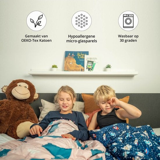 Ella® Couverture lestée pour Enfant 2,4kg - 90 x 120cm - OEKO-TEX Coton - Hippopotame