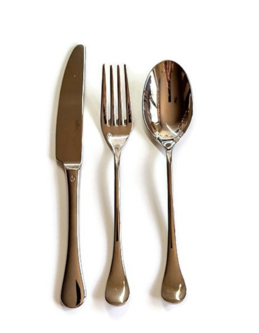 Set de couverts 3 pièces - Rosenthal - (couteau 22 cm, fourchette 20 cm, cuillère 20 cm) - acier inoxydable -  Gris argenté