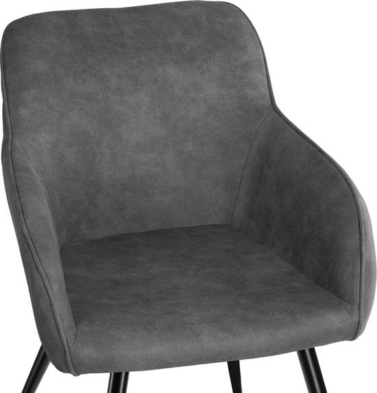 Chaise Marilyn Tectake - tissu gris/noir