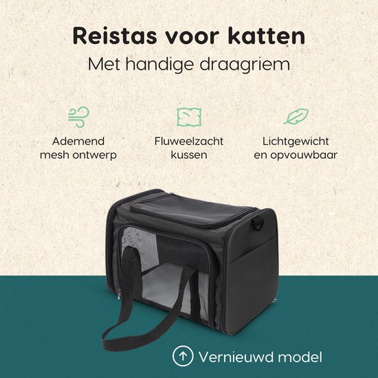 Volcan Travel Bag Cat - Panier de voyage - Sac de transport pour chats - Boîte de transport avec Top Loader - Panier de transport Anthracite