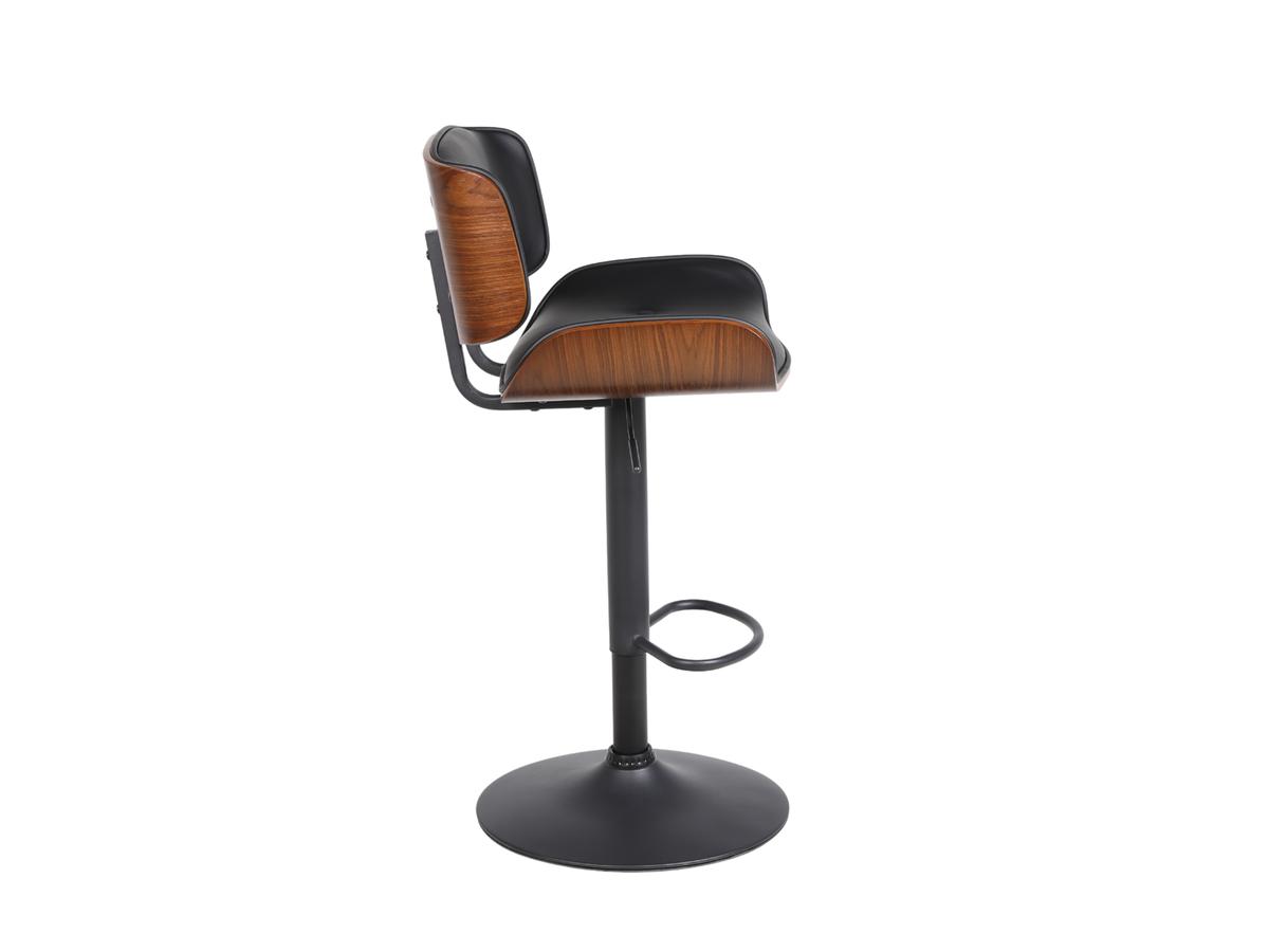 MM Tabouret de bar James - Réglable - Microfibre noire - Lot de deux