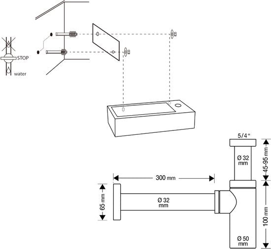 Ensemble de lavabo Differnz Helios – Lavabo en céramique 37,5 x 18,5 x 9,5 cm – Ensemble de lavabo avec robinet à droite, finition or mat – Lavabo avec robinet droit et poignée standard – Pour salle de bains ou WC