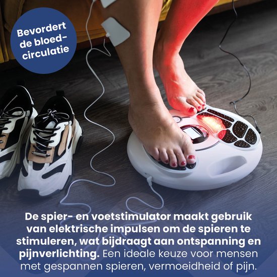 Stimulateur musculaire et plantaire - Nexxt – 25 programmes – Télécommande – Coussinets de gel – Soulagement des douleurs et circulation