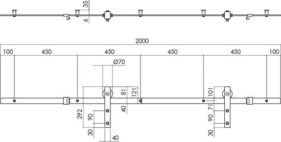 Système de porte coulissante Intersteel Basic noir mat