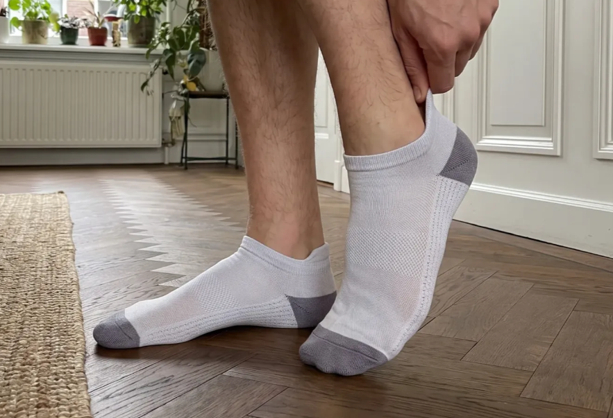 Chaussettes Fibershirts - Blanches - Courtes - Antidérapantes, anti-odeurs