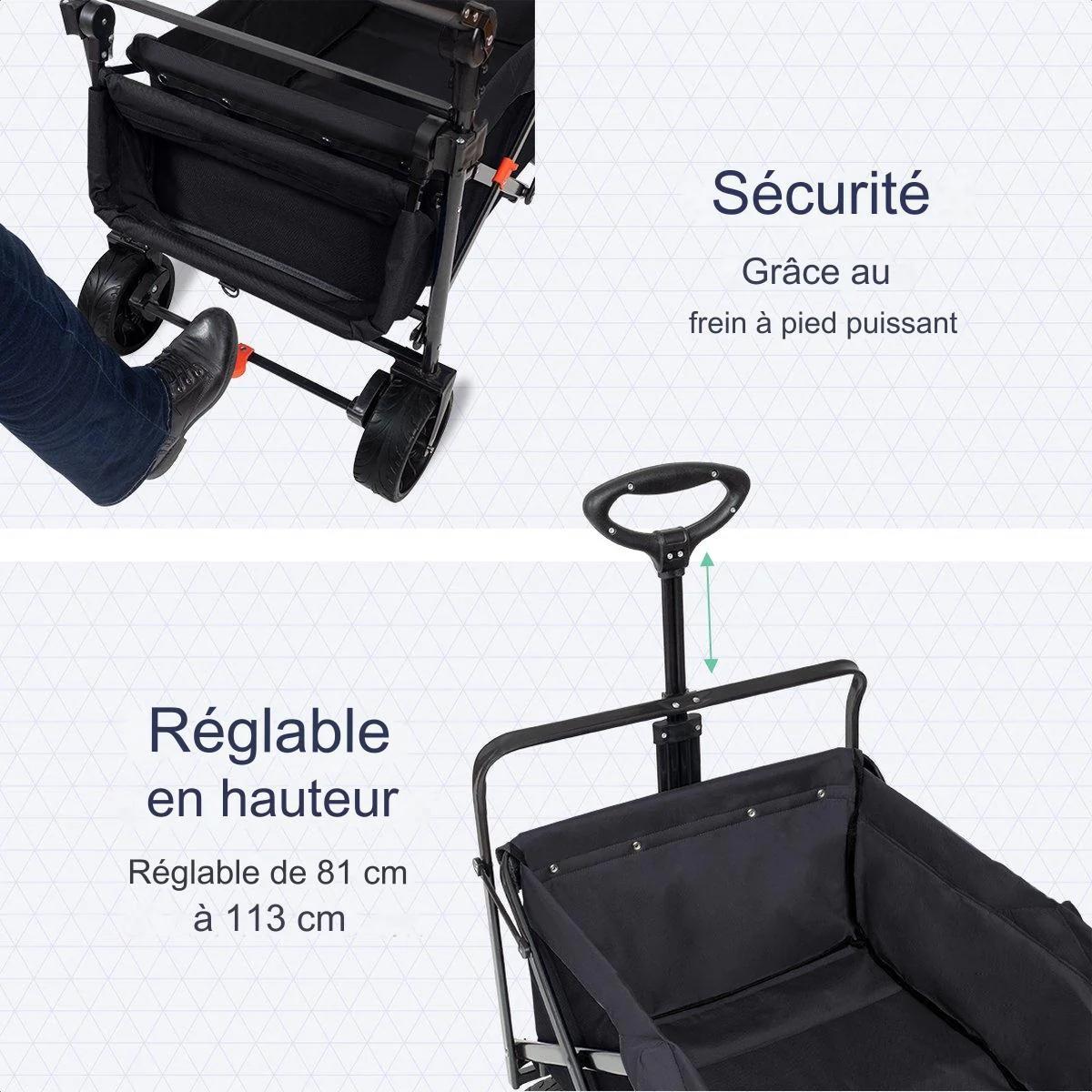 Chariot Pliable LifeGoods - 120x80cm - Noir