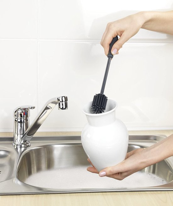 Brosse à bouteilles Wenko 25 cm en silicone, grise