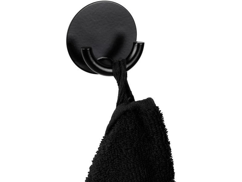 WEWENKO Rondo Crochet mural double – Autocollant – Acier inoxydable – Noir mat – Ø 5,3 cmNKO Rondo Crochet mural double – Autocollant – Acier inoxydable – Noir mat – Ø 5,3 cm