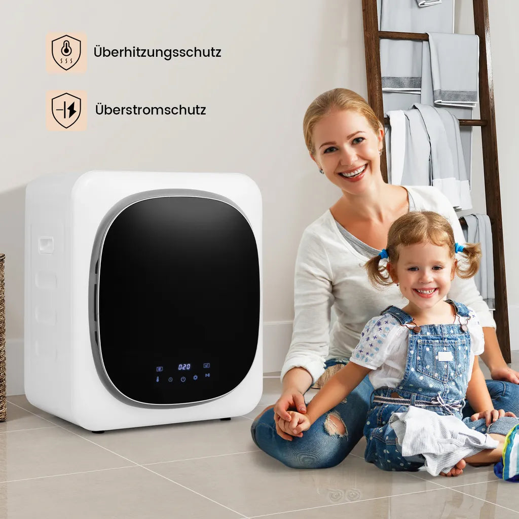 COSTWAY Mini sèche-linge 800 W, 5 kg Blanc
