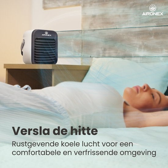 Aironex Refroidisseur d'air portable bleu - jusqu'à 15 m² - Réservoir d'eau 0.3L
