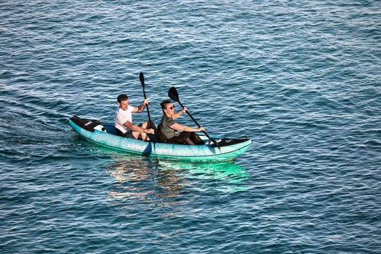 VirtuFit Kayak 335 - Turquoise - Avec sièges de kayak et sac de transport - Convient pour deux ou trois personnes - Durable et robuste - Kayak gonflable - Kayak - Bateau gonflable