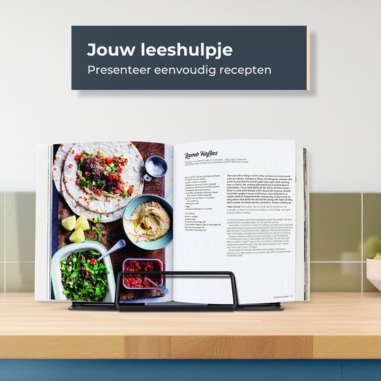 Castagnola Support de livres ajustable - Support de livres avec 6 supports - Support de livres en métal - Support antidérapant pour tablettes - Livres de cuisine et de lecture
