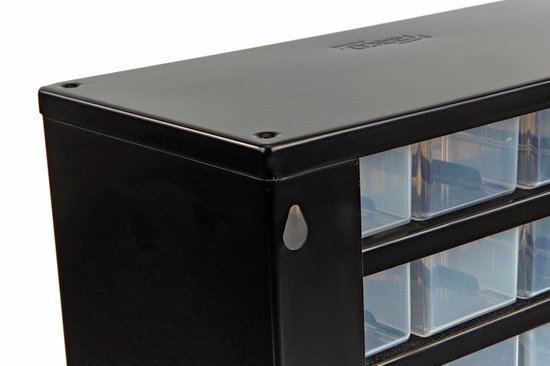 Commode Raaco à 44 tiroirs - Meuble de rangement métallique - Système de rangement pour vis, boulons, etc. - Peut être fixé au mur - 10 séparateurs inclus - 150 x 510 x 303 mm