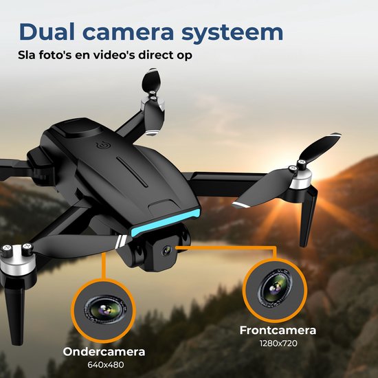 Drone Denver avec double caméra - Contrôle via une application (WiFi) - Vue en direct - pour l'extérieur - Adultes et enfants - DCW3520