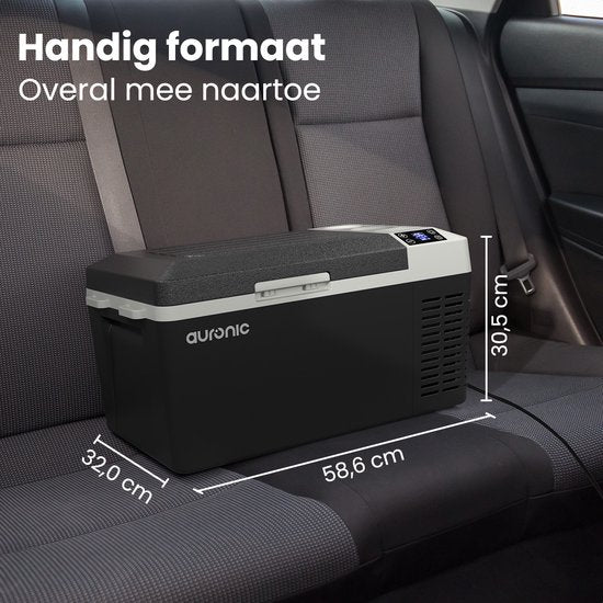 Auronic Electric Cool Box - Frigobox - Compresseur - 12V 230 Volt - Voiture - 20L - Noir/Gris