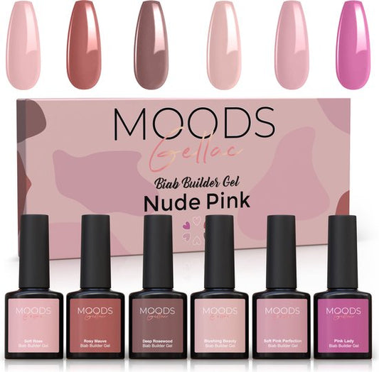 Moods Gellac BIAB - Builder in a Bottle - BIAB Nail Builder Gel - Nude Pink - HEMA & TPO Free