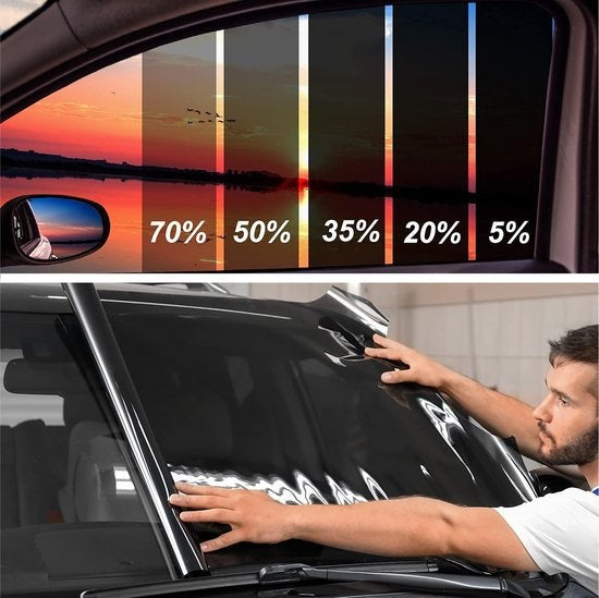 Homewell Film pour vitres d'auto HR++ 75x300 - Film teinté | Film auto antisolaire - Assombrissant 20