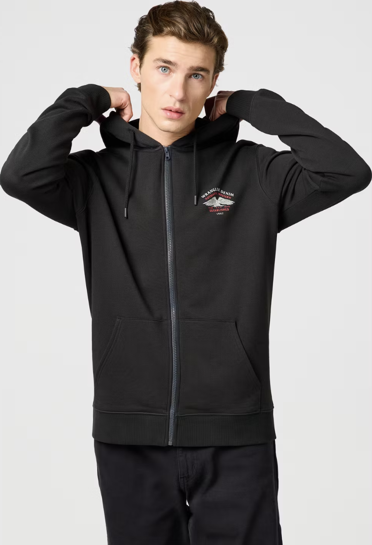 Wrangler Graphic Zip Hoodie 112362888 - Faded Black - Taille L