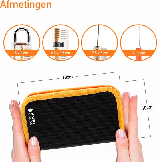 Happy Goods Lockpick Set - Lockpicking Set - 32-piece - Survival Kit - Beginners & Professional - 3x Practice Lock - Lock Pick - Survival Kits
