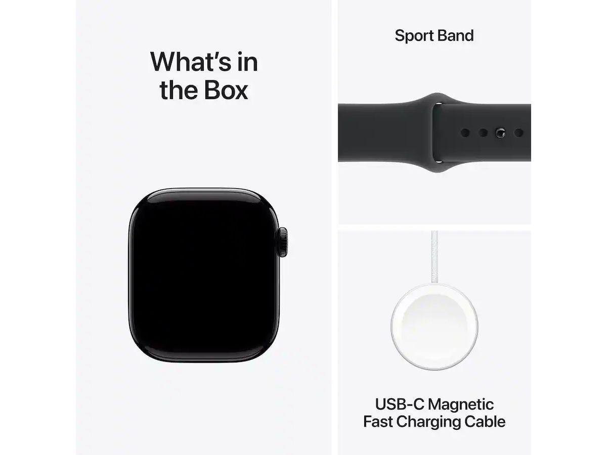Apple Watch Series 11 GPS - 42 mm - Aluminium noir de jais - S/M